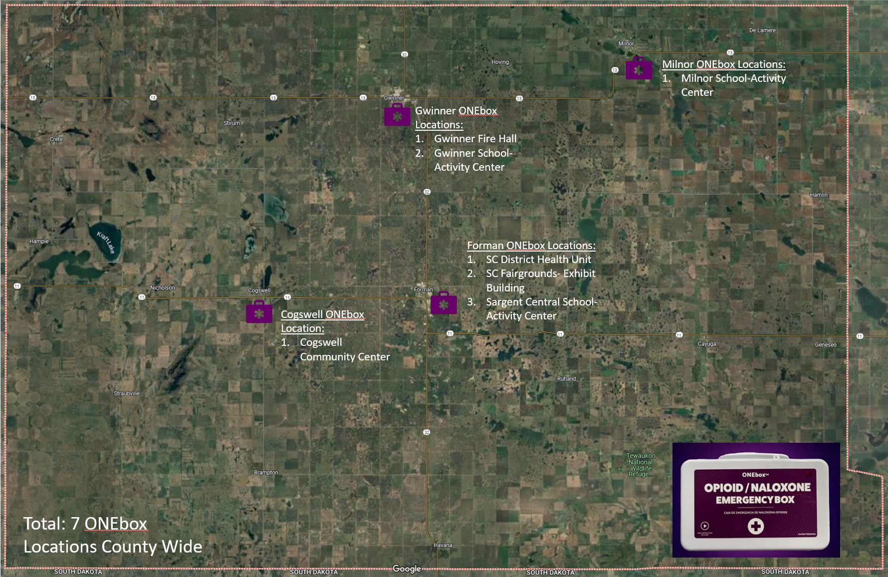 ONEbox Location map