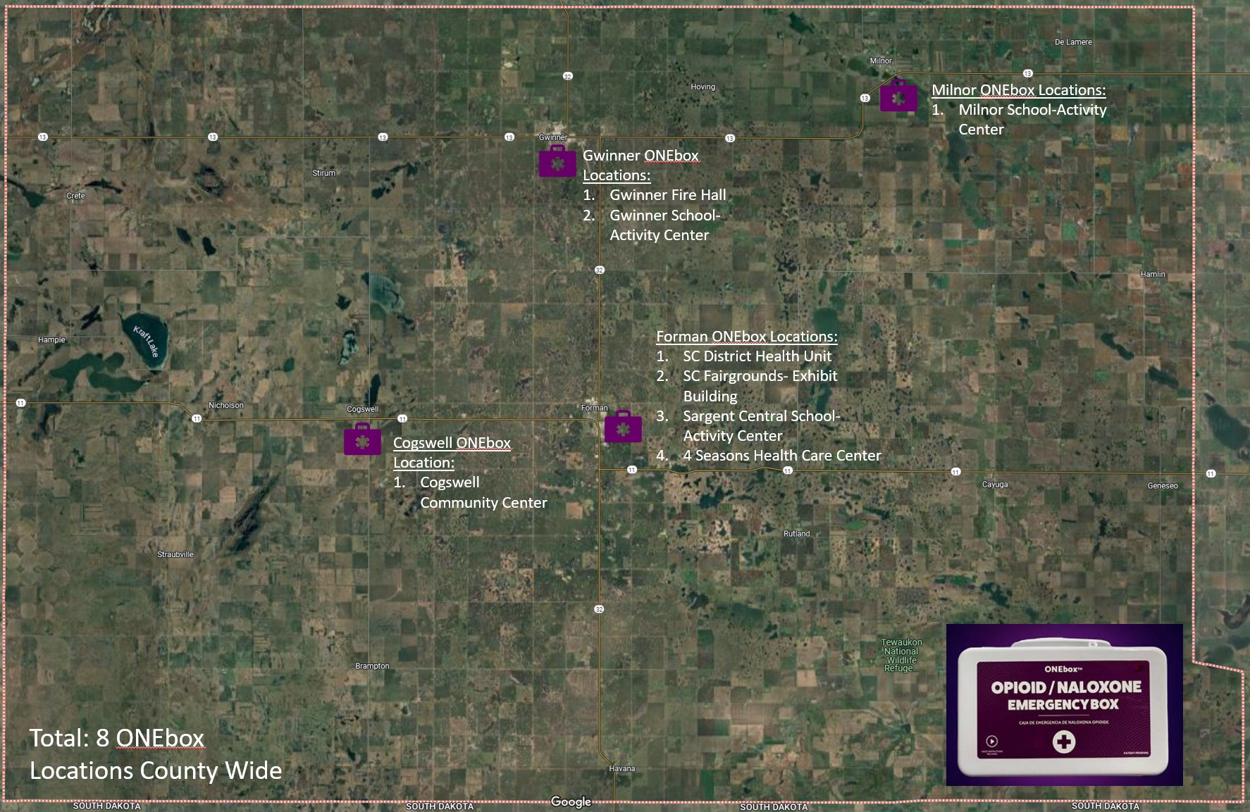 ONEbox Location map